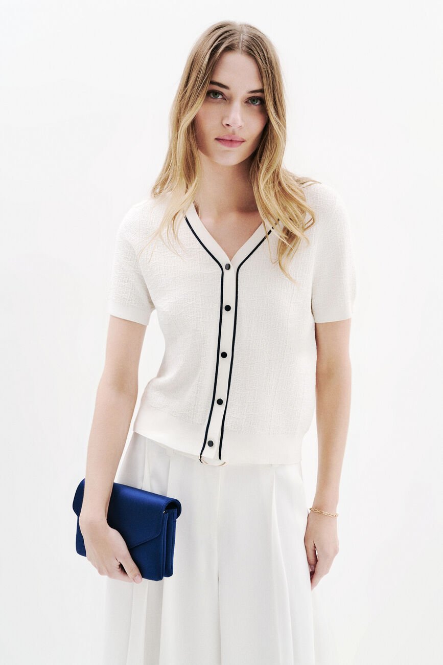 Gilet Mfrances ecru femme