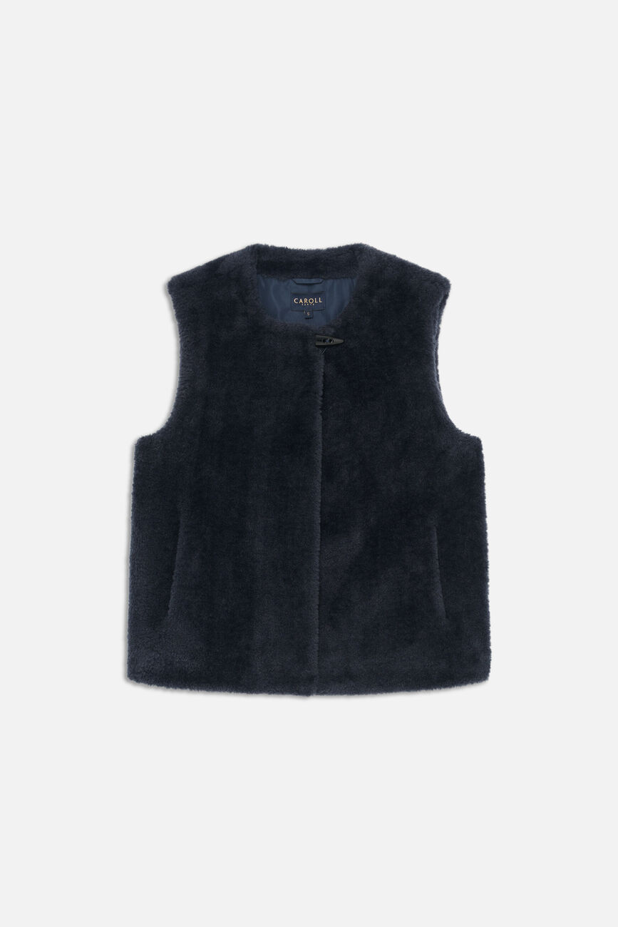 Galette coat navy blue woman