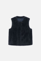 Galette coat navy blue woman