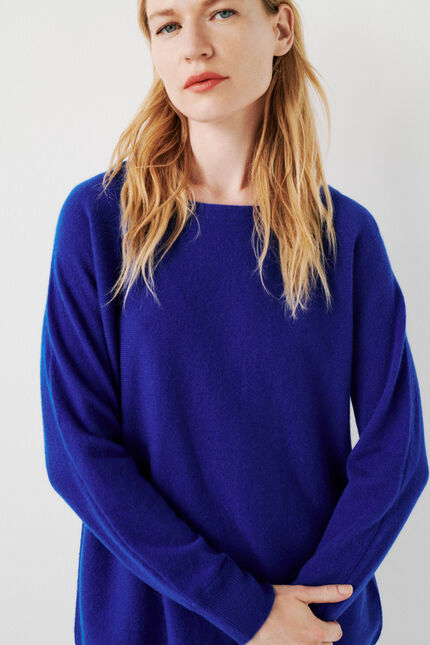 trui mamelia 100% kasjmier blauw vrouw