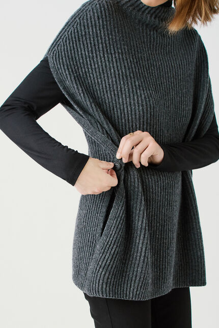 poncho halba gris oscuro mujer