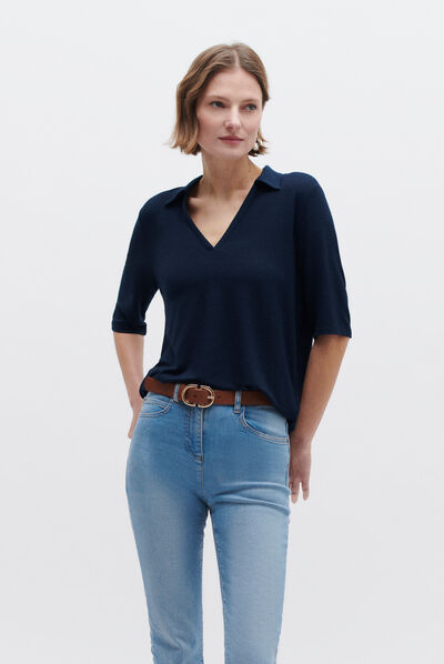 tshirt titi bleu marine femme