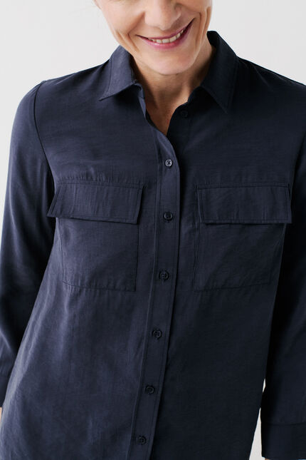 Chemise calyson bleu marine femme