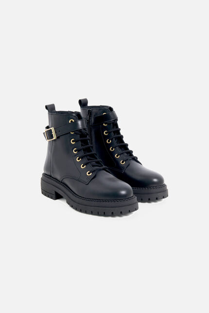 Botas Adriale em couro natural preto mulher