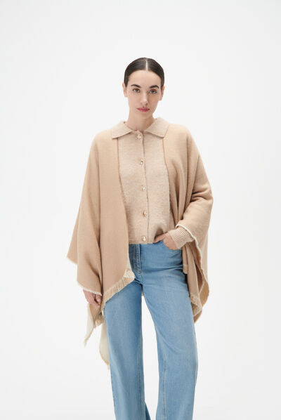 Poncho haby camel femme