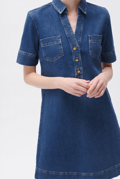 Vestido rlorene vaquero piedra mujer