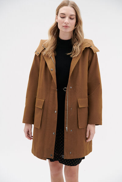 Parka oliver en toile beige femme