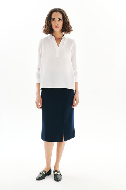 Camicia Lovely2 100% seta ecru donna