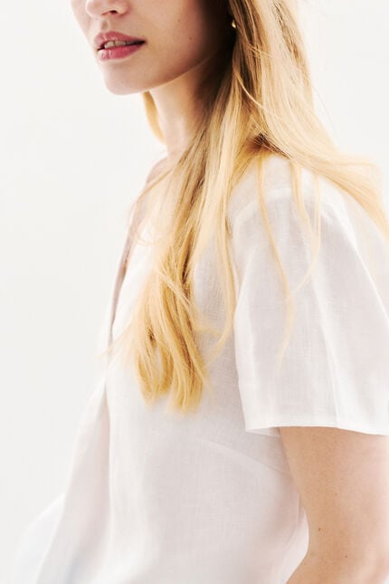 Blusa Kat 100% lino bianco donna