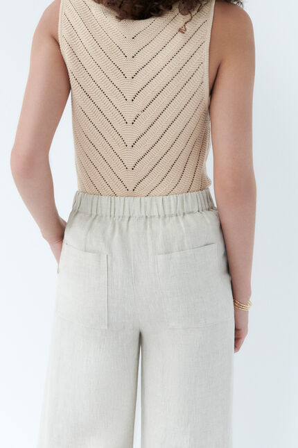 Pantalon pandi 100% lin sable femme