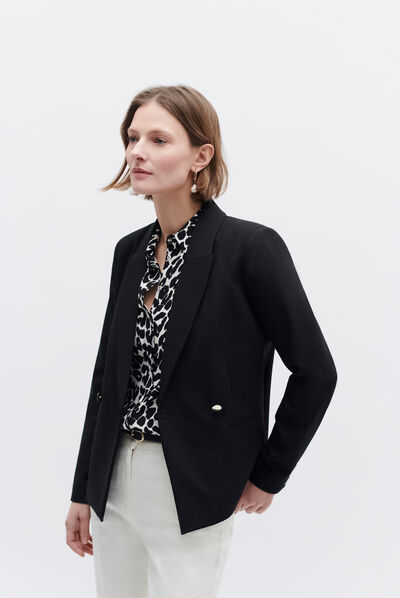 veste octavie double boutonnage noir femme