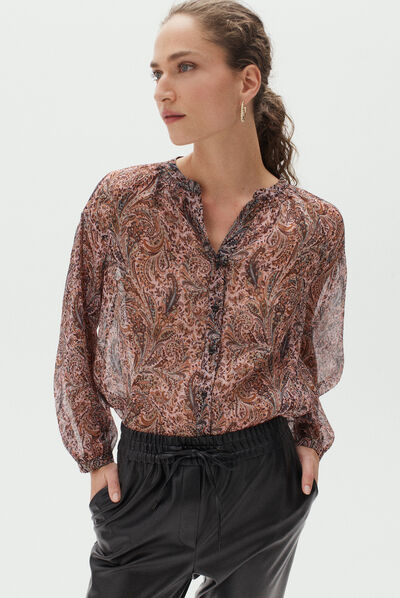 chemisier malo rose clair femme