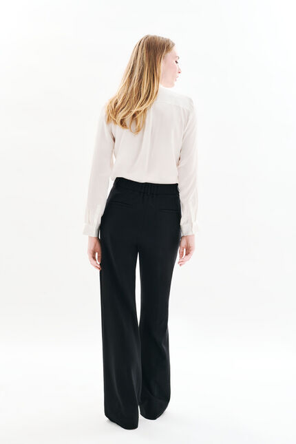 Pantalon plea noir femme
