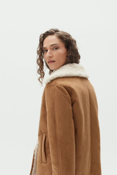 manteau lars camel femme