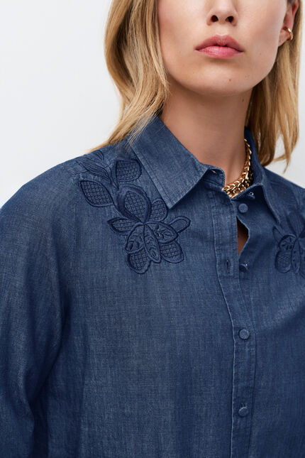 Chemise Brendabroderie denim stone femme