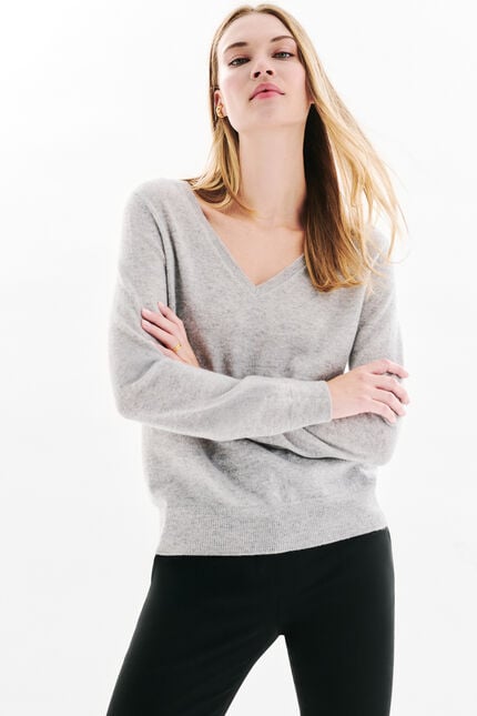 marianne2 100% cashmere sweater grey woman