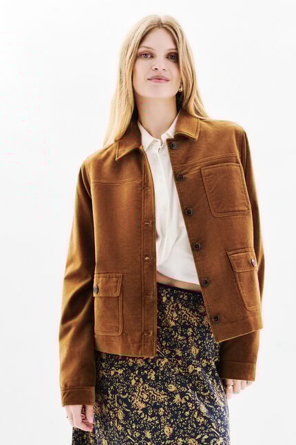 Vminatavelours jacket taupe woman