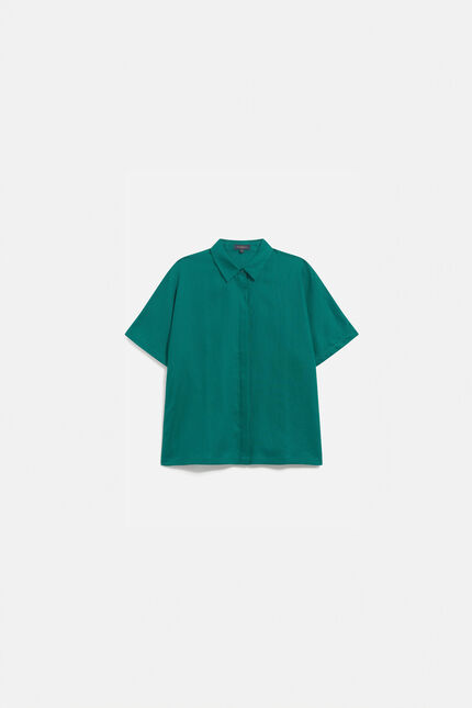 Chemise clouane1 100% lin vert emeraude femme