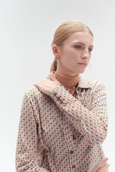 T-shirt alba marron cognac femme