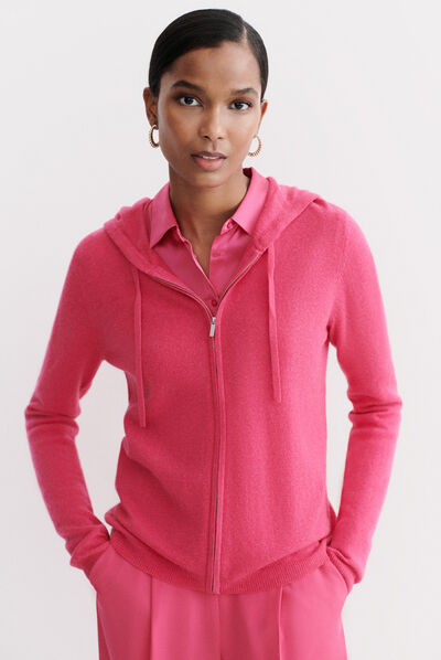gilet basile b rose fushia femme