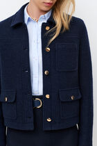 Jacket vminatalaine 100% wool navy blue woman