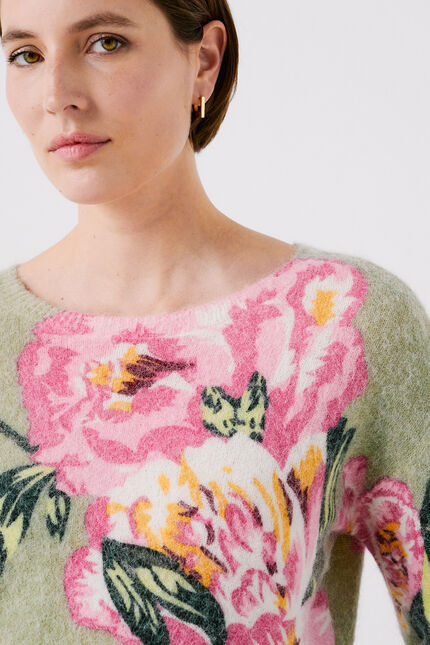 Pull manolia2 vert kaki femme