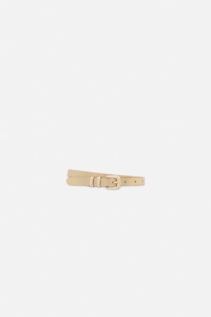 Fleur-Gürtel aus Spaltleder gold damen