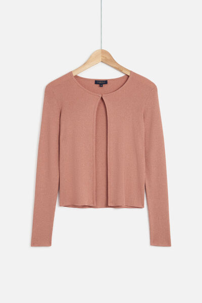 Cardigan william fils lurex vieux rose femme