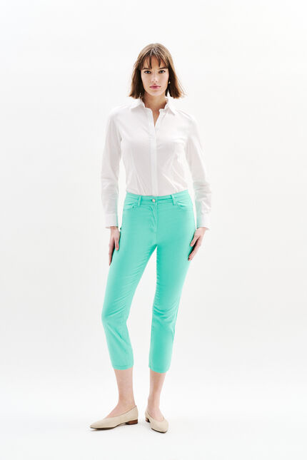 pantacourt mason vert menthe femme