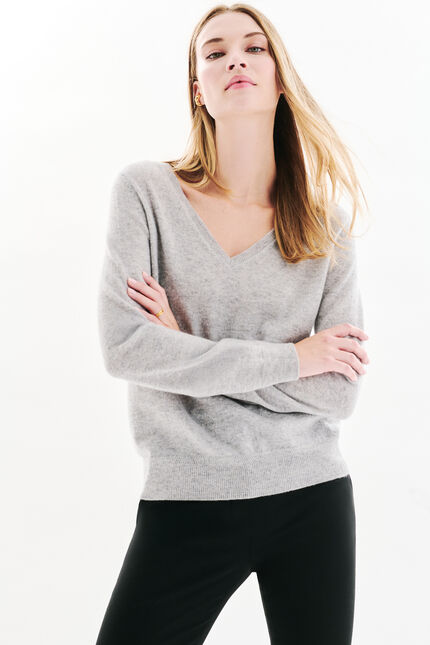 maglione marianne2 100% cachemire grigio donna