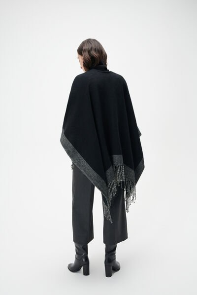 Poncho harone noir femme