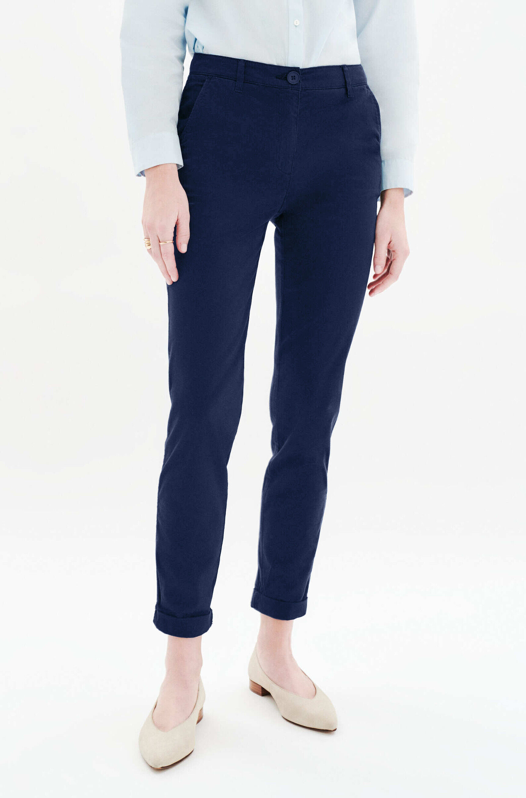 pantalon adelmo bleu marine femme