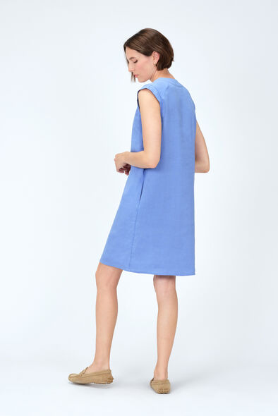 robe pamela 100% lin bleu violet femme