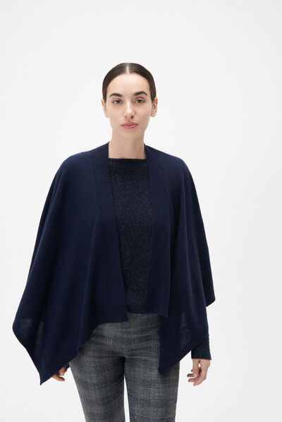 Poncho hera azul-marinho mulher