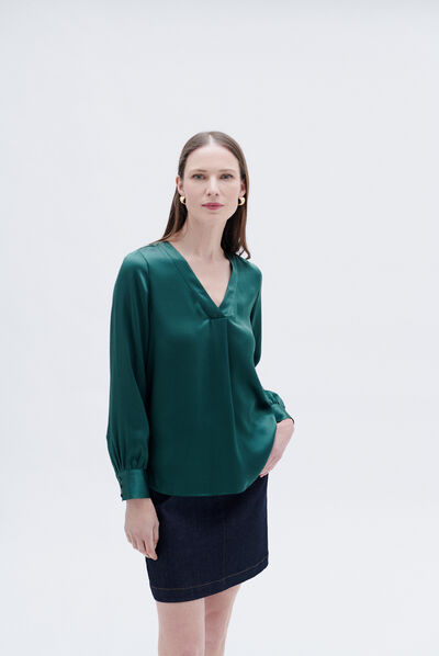 Blusa Cmilana2 verde oscuro mujer