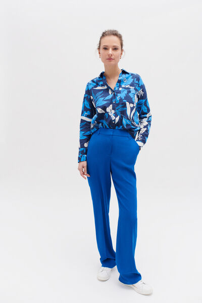pantalon clement bleu electrique femme
