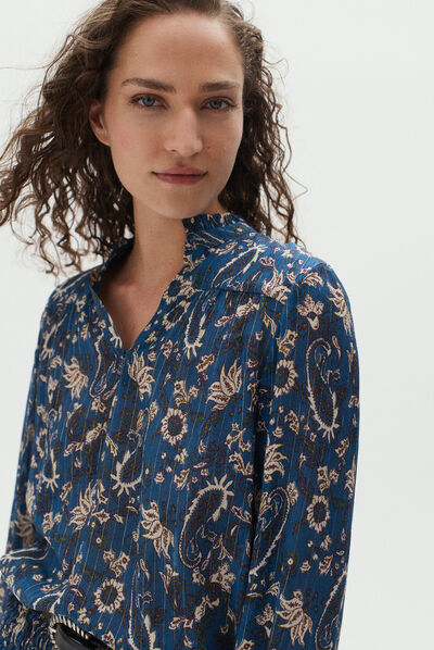 chemisier ginger bleu petrole femme