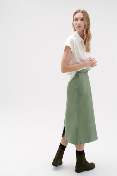jupe lizzy vert kaki femme