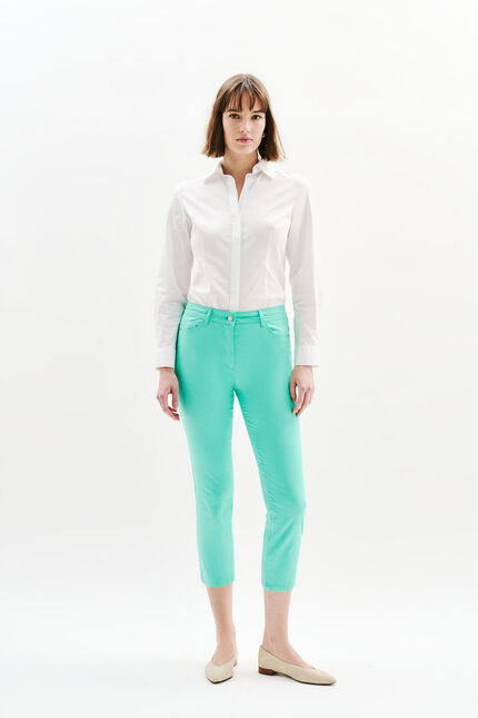 pantacourt mason vert menthe femme