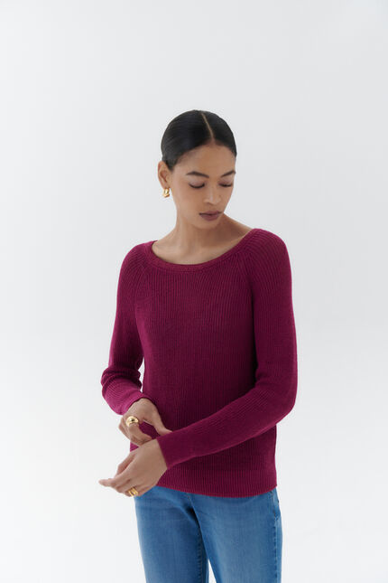 Pull montgomery rose framboise femme