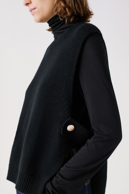 Poncho hevy noir femme