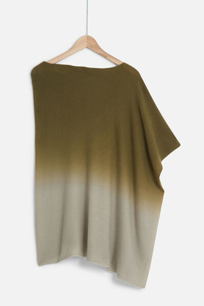 poncho baltidye vert kaki femme