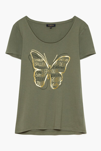 T-shirt Jamelia vert kaki femme