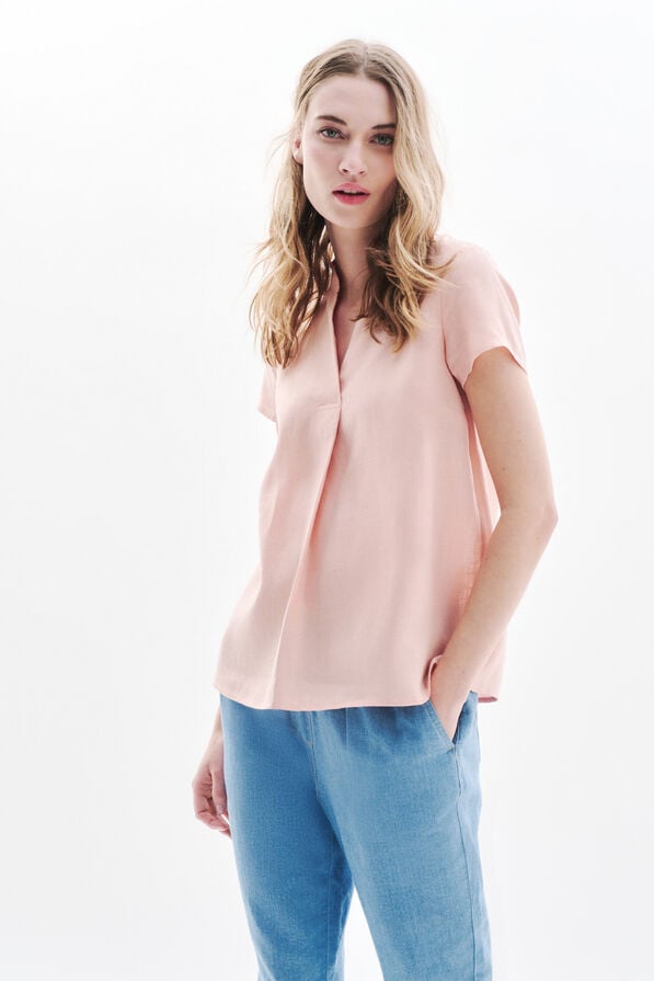 blouse kat 100 lin rose clair femme blouse kat 100% lin rose clair femme