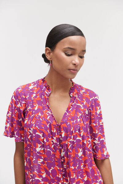 Camicia Tokyo a motivi rosso donna