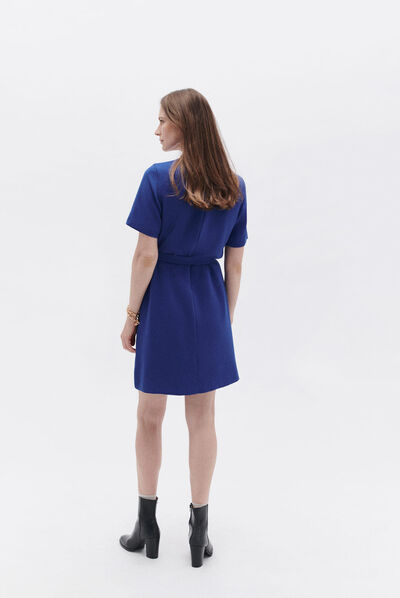 Robe reine bleu electrique femme