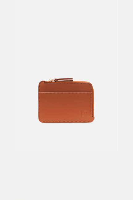 Porte-cartes stanley en cuir naturel camel femme