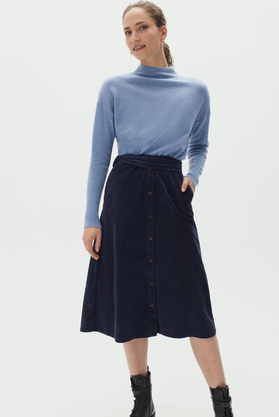 jupe lucia velours bleu marine femme