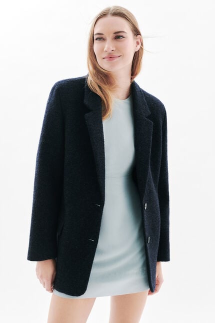 Girelli coat 100% wool navy blue woman