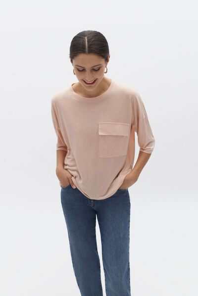 t-shirt amanda rosa pastello donna